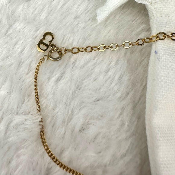 Dior necklace gold and rhinestone with Dior mini dust bag gift set - Picture 3 of 4